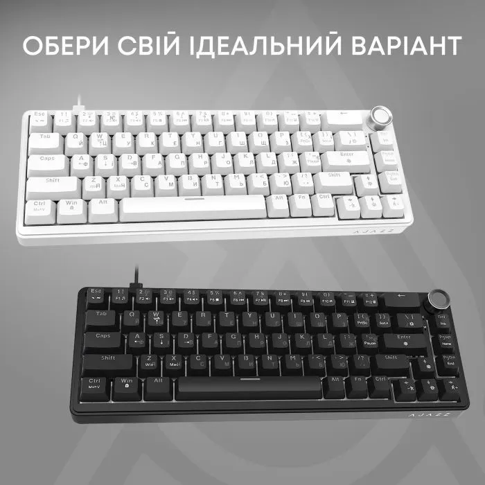 Клавіатура Ajazz AK690 Peach Mist Switch USB UA White (AK690-PM-W) зображення 6