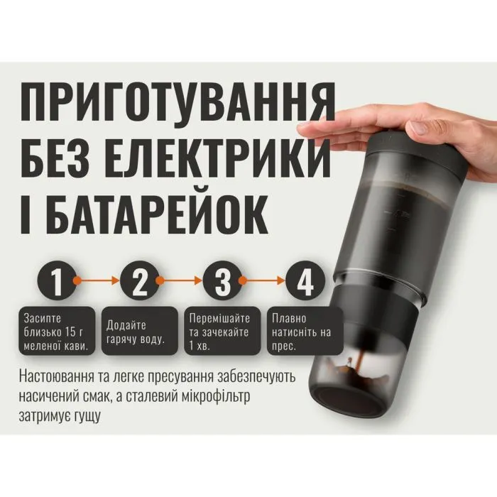 Портативна кавоварка Wacaco Prestina чорна (WPRESGB) зображення 10