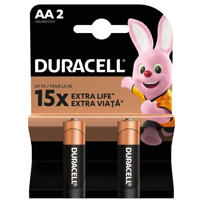 Батарейка Duracell AA лужні 2 шт. в упаковці (5000394058163 / 81551267) изображение 2