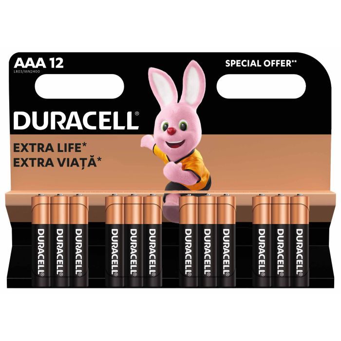 Батарейка Duracell AAA лужні 12 шт. в упаковці (5000394109254 / 81545432) изображение 3