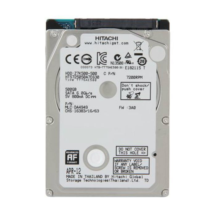 Жорсткий диск для ноутбука 2.5" 500GB WDC Hitachi HGST (0J38075 / HTS725050A7E630)