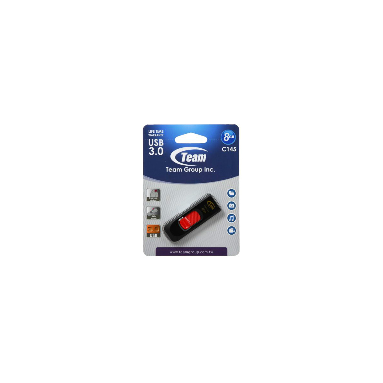 USB флеш накопитель Team 8GB C145 Red USB 3.0 (TC14538GR01) изображение 5
