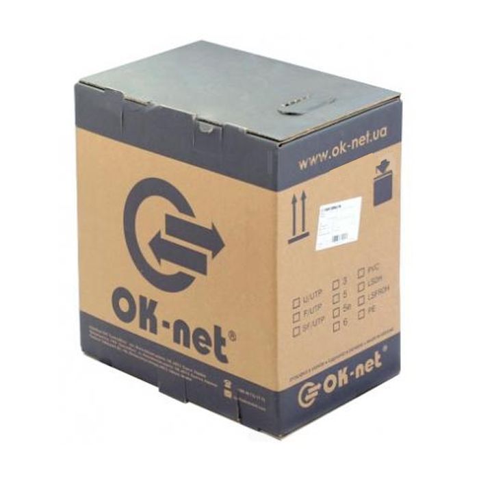Кабель сетевой OK-Net UTP 500м cat.5, 2 пары, внешний (U/UTP-cat.5) (КПП-ВП (100) 2х2х0,50 / 500)
