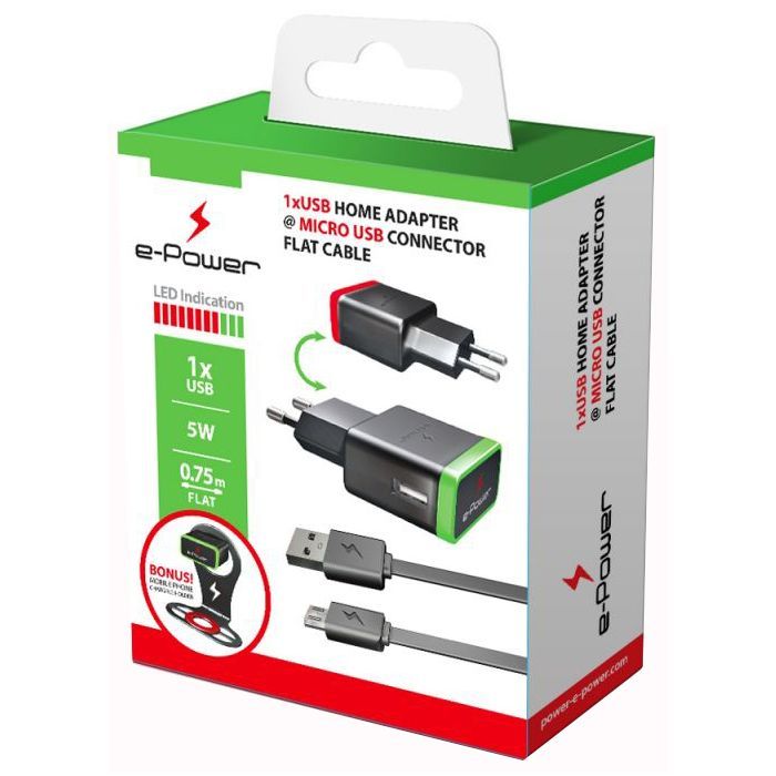 Зарядное устройство E-power 1 * USB 1A (EP701HAS)