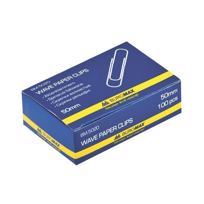 Скріпки канцелярські Buromax 50мм, relief, 100шт. (BM.5020) зображення 2