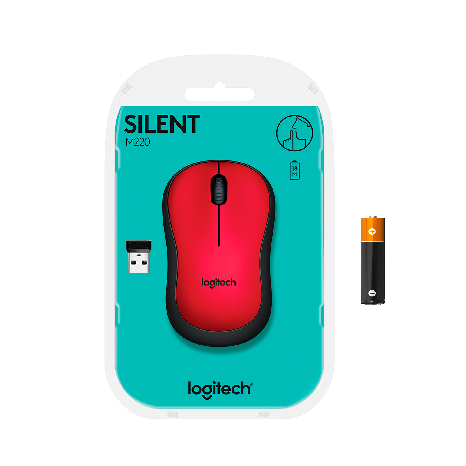Мишка Logitech M220 Silent Red (910-004880) зображення 8