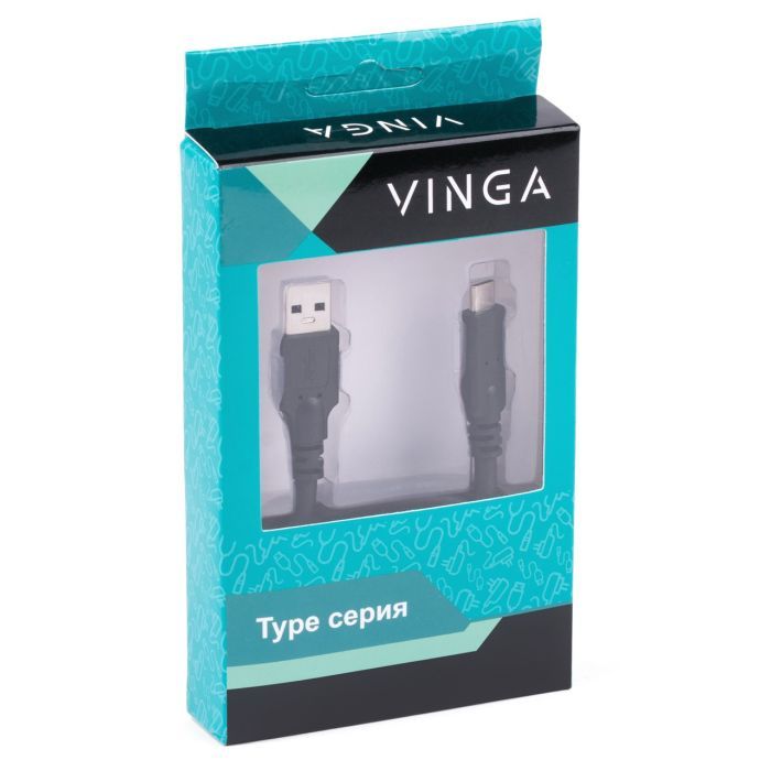 Дата кабель USB 3.0 AM to USB-C 1.0m 3A Vinga (USBAMCM01-1.0) зображення 4
