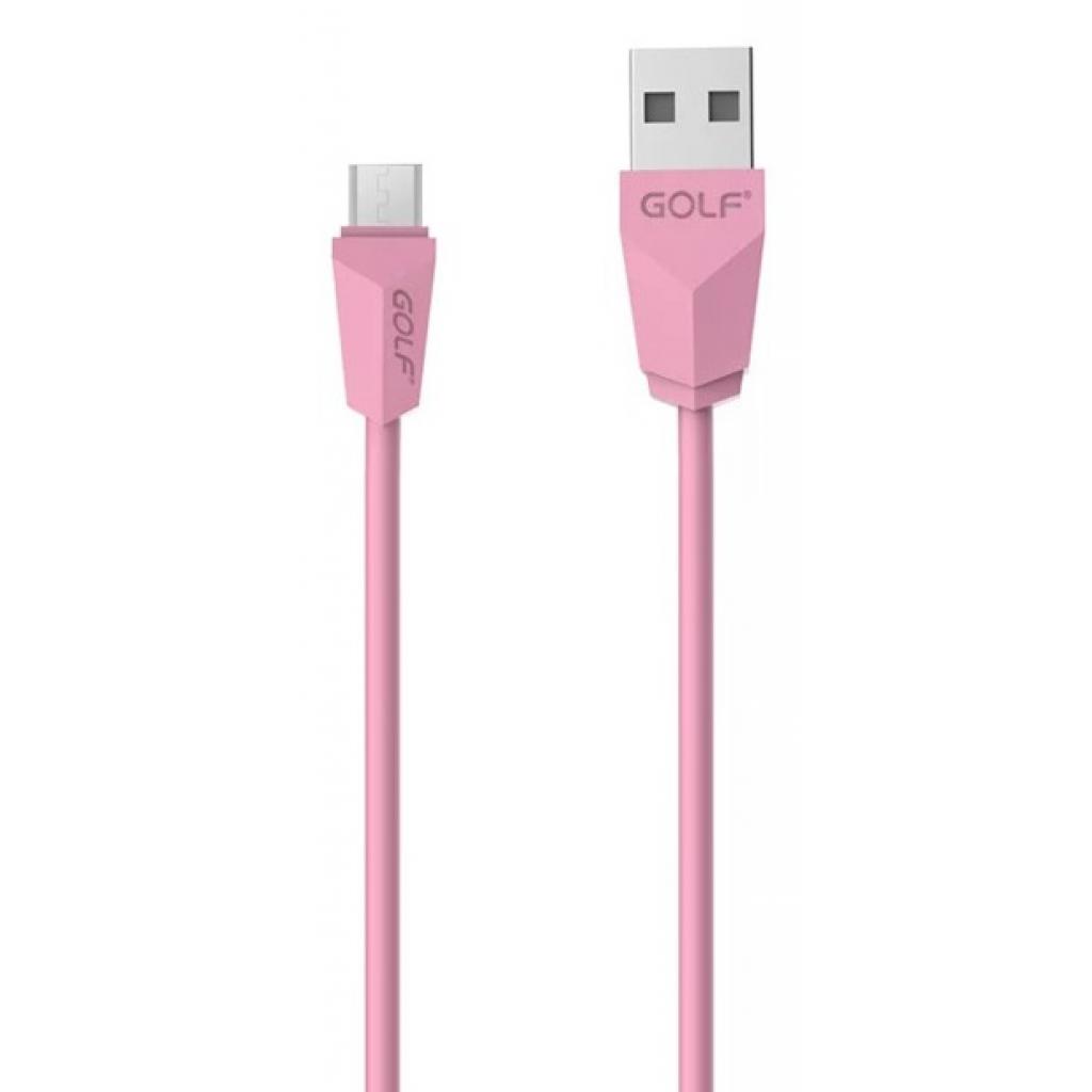 Дата кабель USB 2.0 AM to Micro 5P Diamond Pink Golf (49928 / GC-27m)