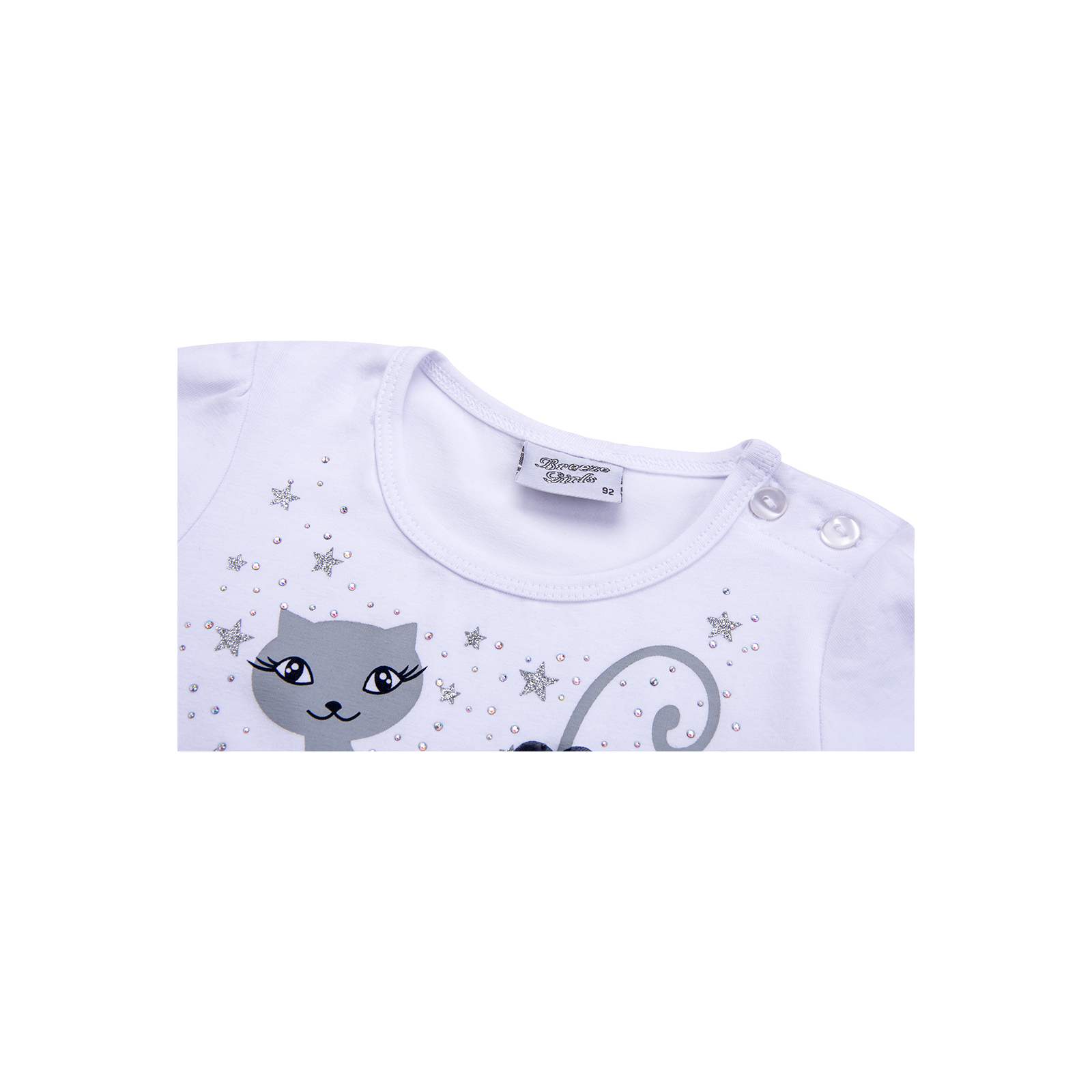 Плаття Breeze з котиком та зірочкою (8099-86G-white) зображення 3
