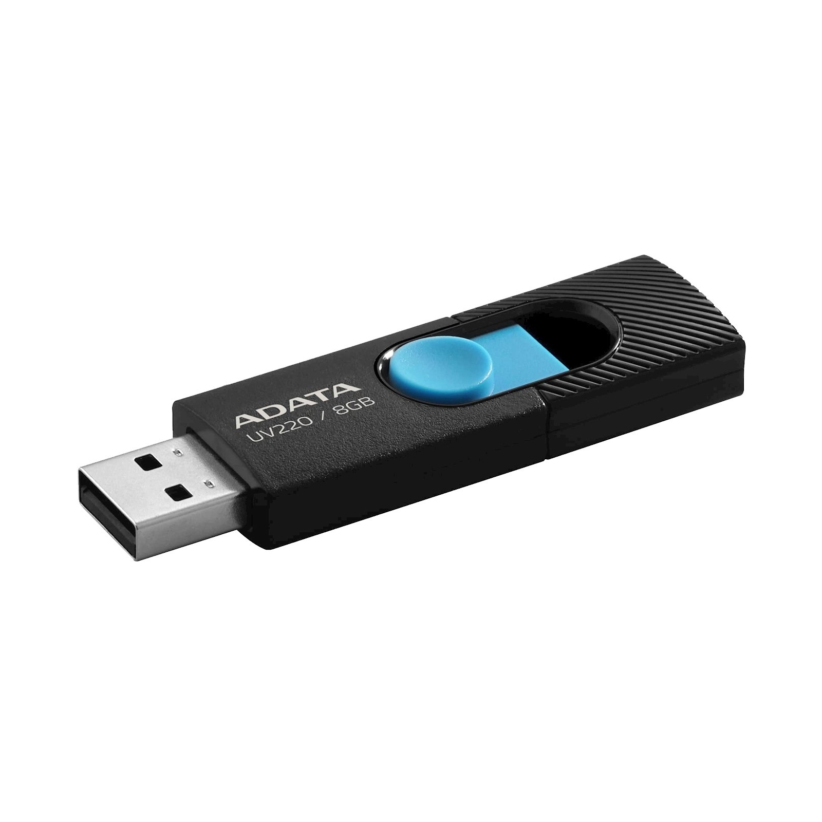 USB флеш накопичувач ADATA 8GB UV220 Black/Blue USB 2.0 (AUV220-8G-RBKBL) зображення 2