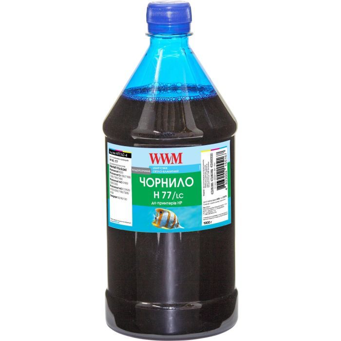 Чернила WWM HP №177/85 1000г Light Cyan (H77/LC-4)