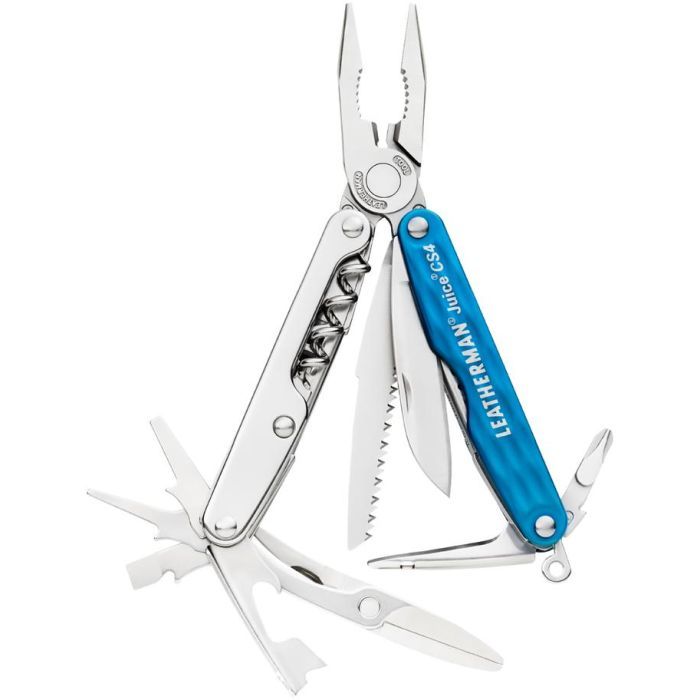 Мультитул Leatherman Juice CS4- Columbia Blue зі шкіряним чохлом (831984)
