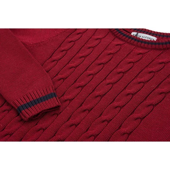 Кофта дитяча Na в'язана з косами (AFB1033-116B-red) зображення 4
