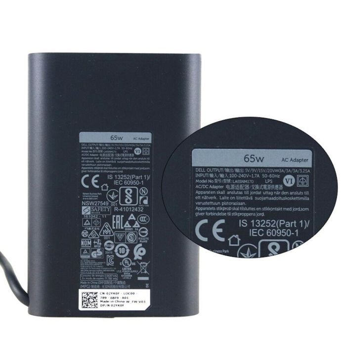 Блок живлення до ноутбуку Dell 65W Oval 20V разъем Type-C (HA65NM170 / A40243) зображення 2