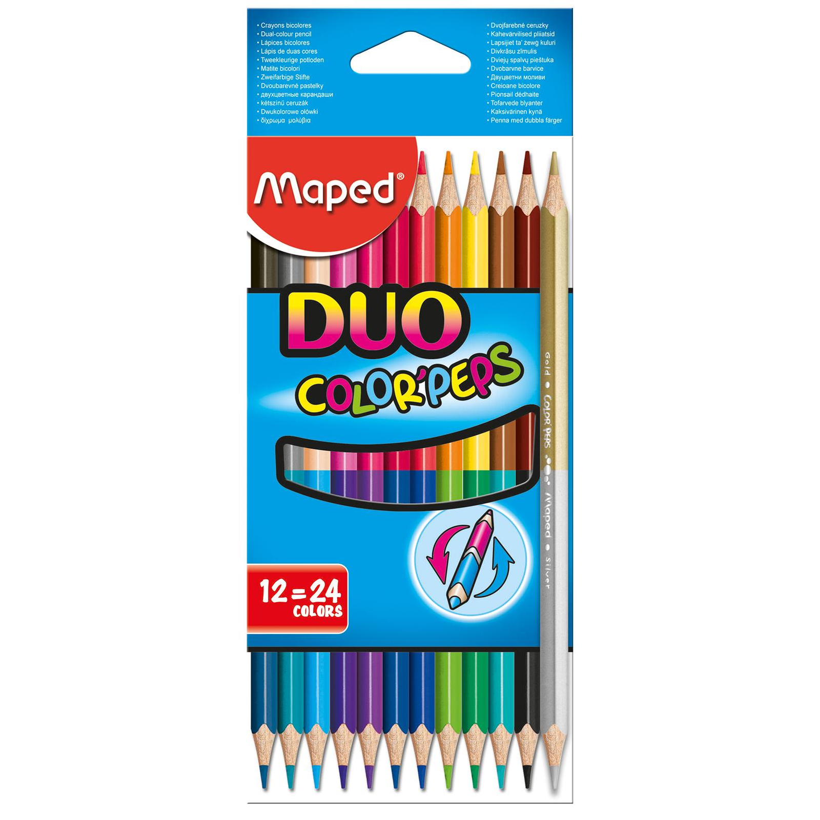 Набор для творчества Maped карандаши двухсторонние Color Peps Duo 12 шт. 24 цвета (MP.829600)