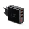 Зарядное устройство Vinga 3 Port Display Wall Charger 17W Max (VWCAAADBK)