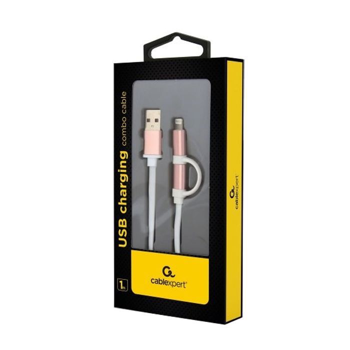 Дата кабель USB 2.0 AM to Lightning/Micro 1.0m Cablexpert (CC-USB2-AM8PmB-1M-PK) изображение 2