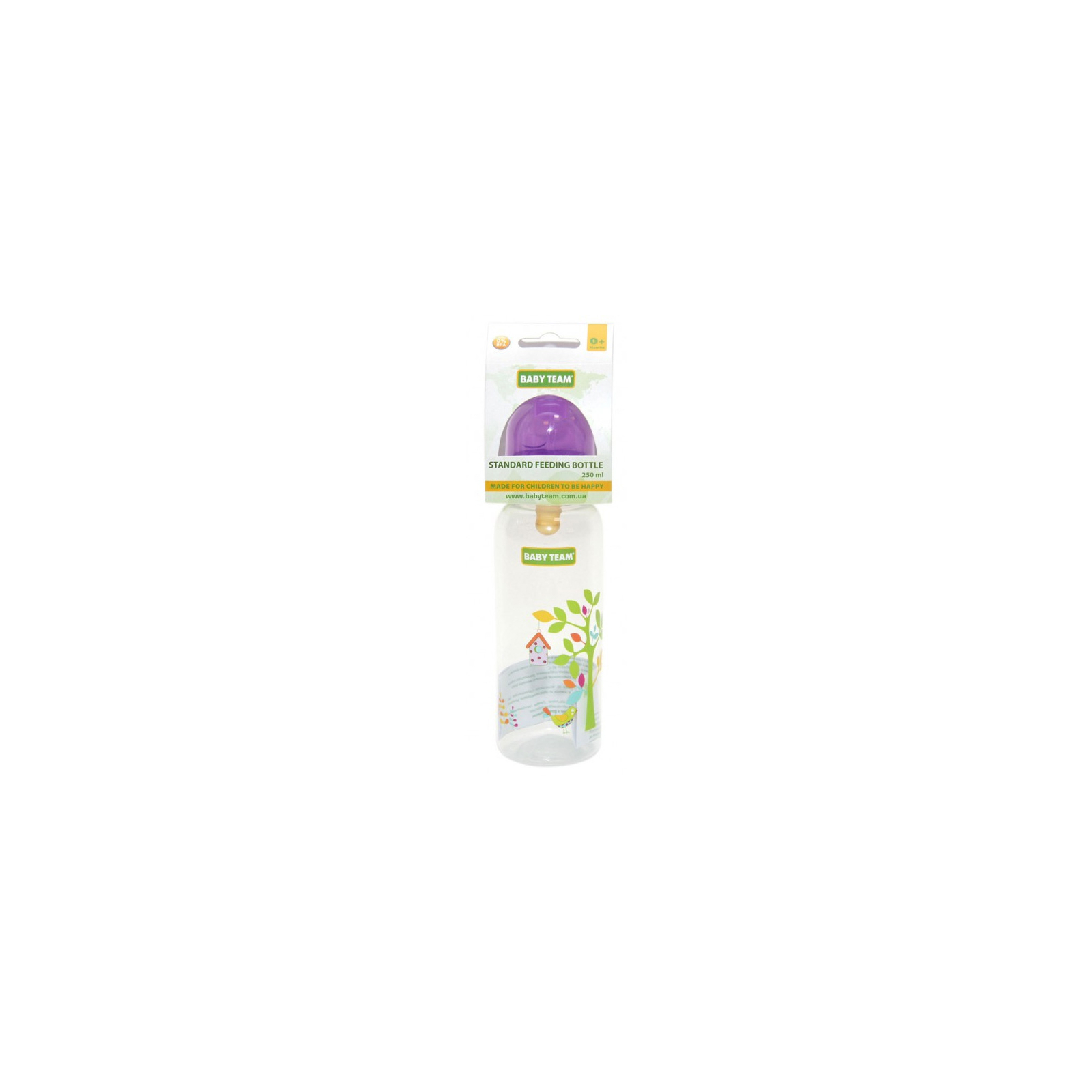 Пляшечка для годування Baby Team з латекс. соскою 250 мл 0+ фіол (1310_фиолетовый)