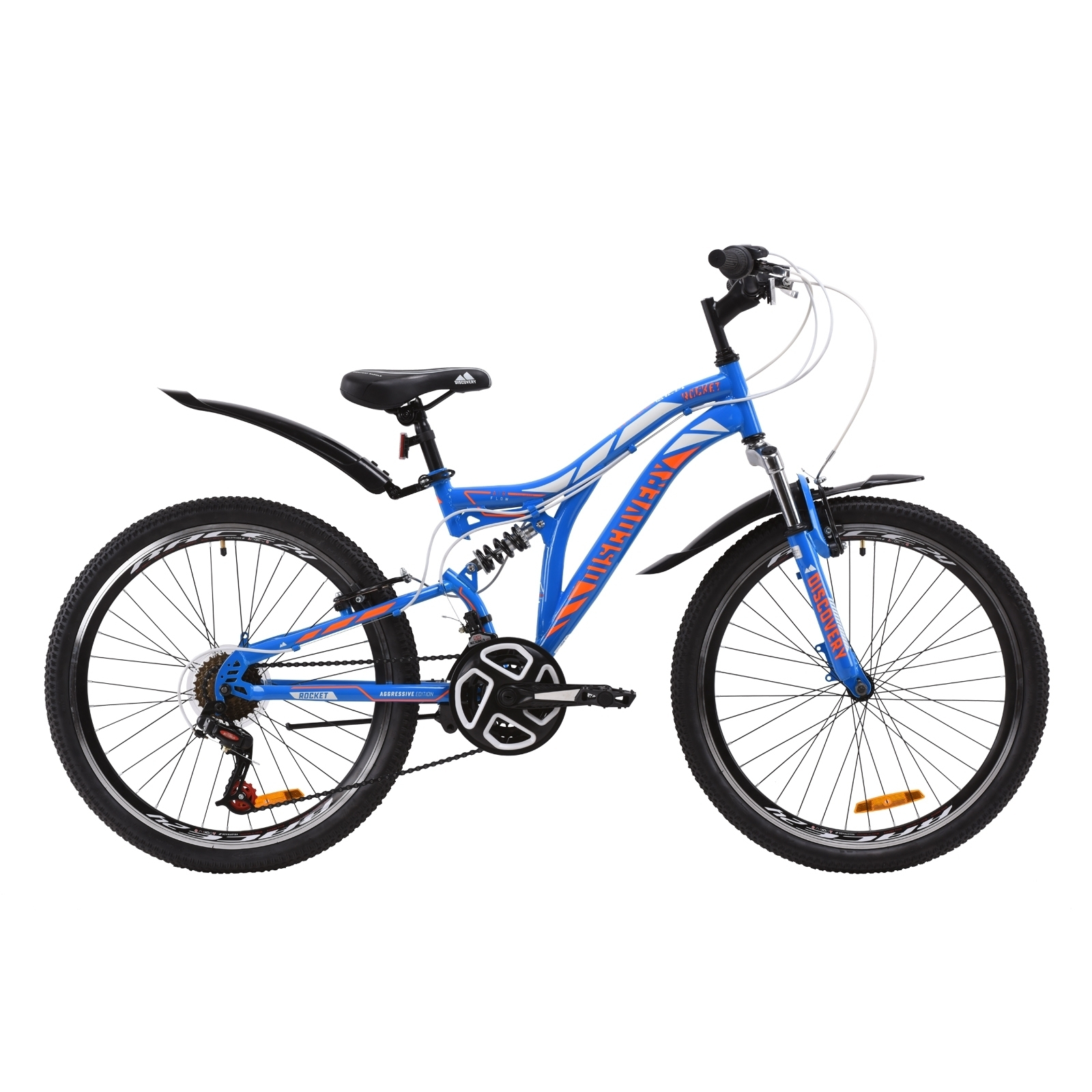 Велосипед Discovery 24" ROCKET AM2 Vbr рама-15" St 2020 сине-оранжевый с белым (OPS-DIS-24-187)