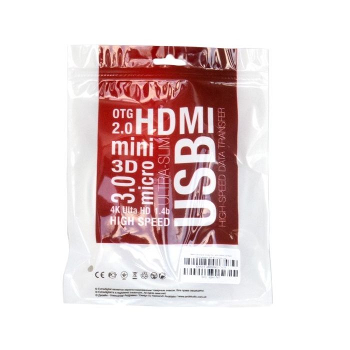 Кабель мультимедийный Display Port to HDMI 2.0m 30AVG 4Kx2K Extradigital (KBH1747) изображение 4