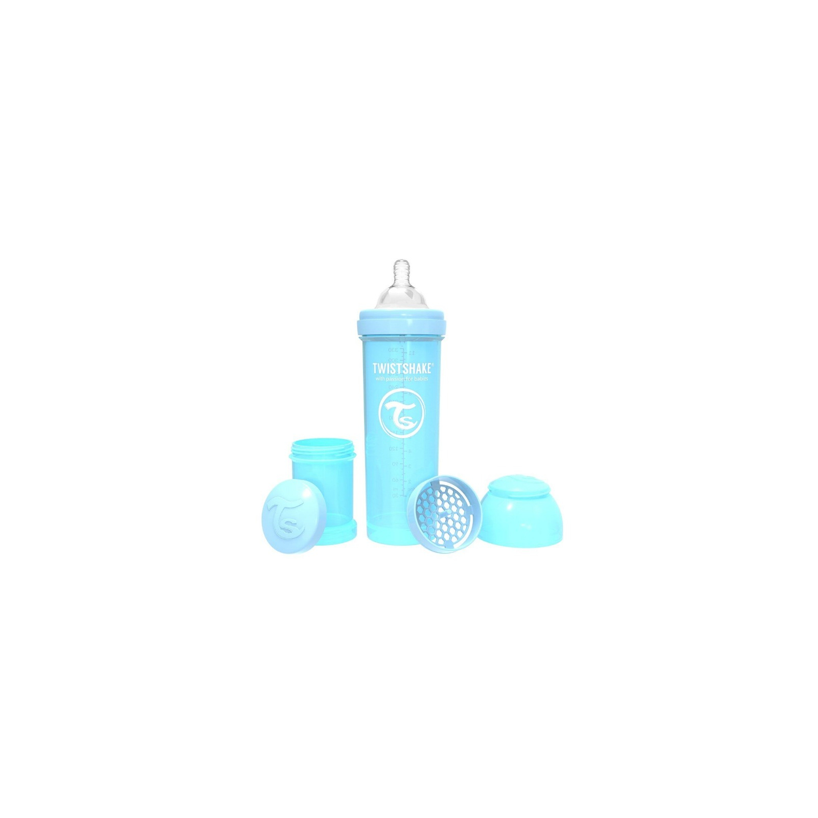 Бутылочка для кормления Twistshake антиколиковая 330 мл, светло-голубая (69871) изображение 2