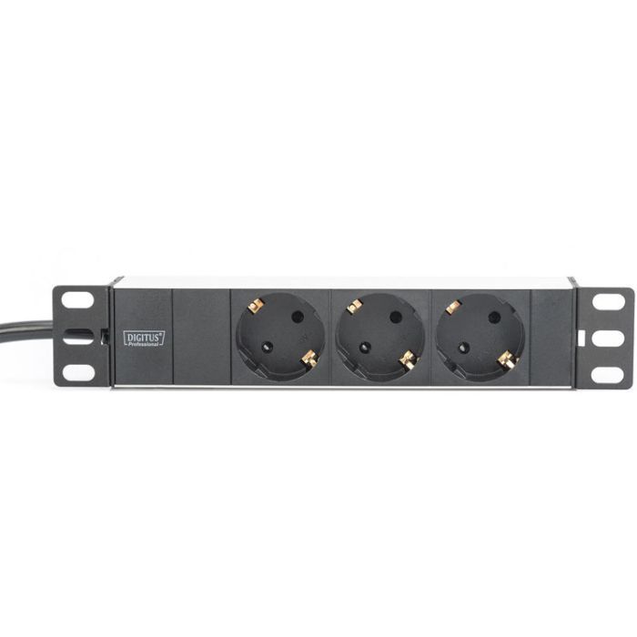 Силовий блок 10" 1U, 16A, 230V 3xSchuko, вилка Schuko Digitus (DN-95411) зображення 2