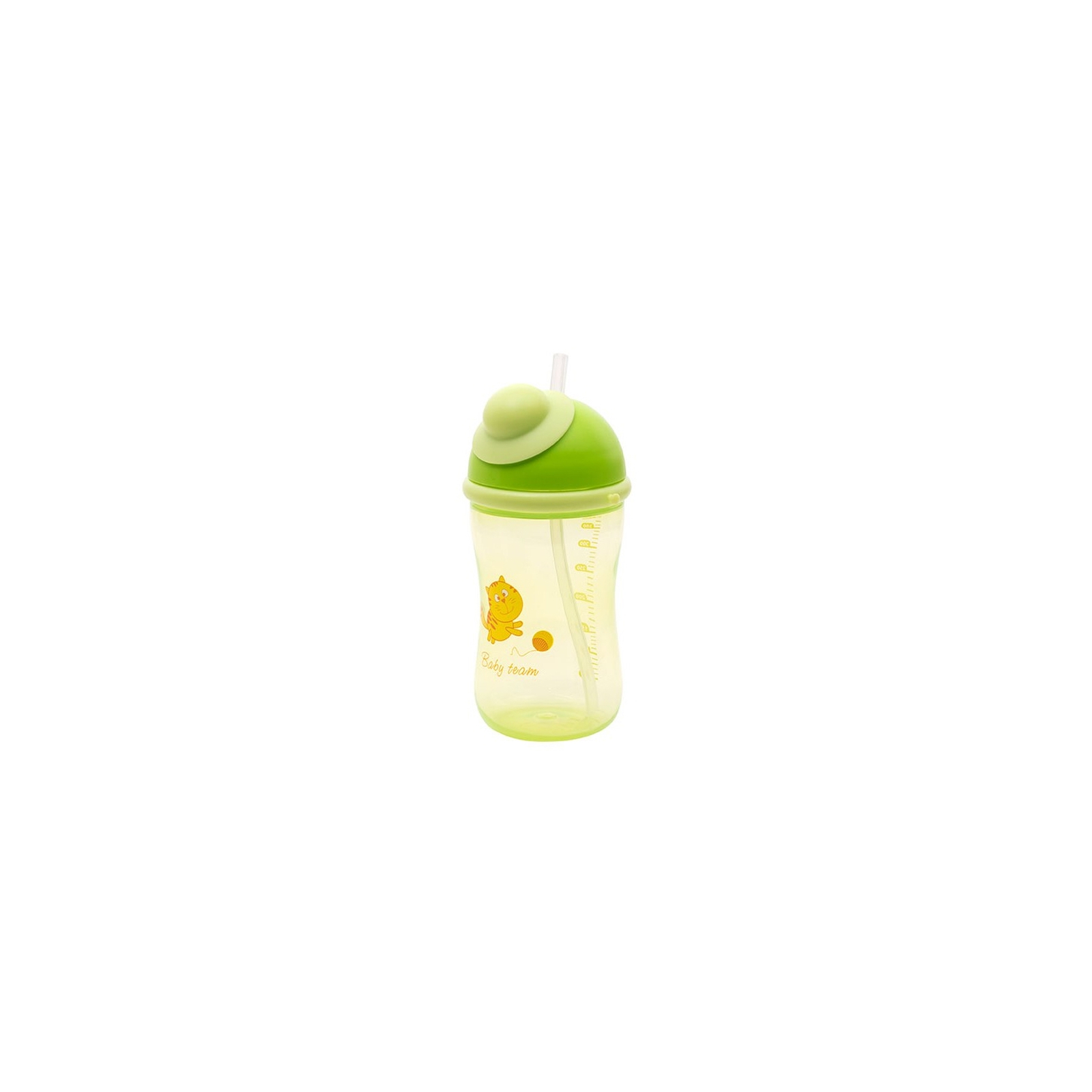 Поильник-непроливайка Baby Team с силиконовой трубочкой, 380 мл 9+ (5010_зеленый)