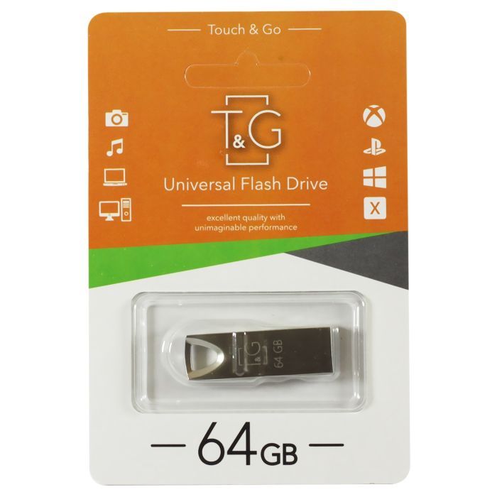 USB флеш накопитель T&G 64GB 117 Metal Series Silver USB 2.0 (TG117SL-64G)