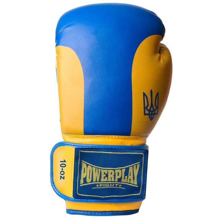 Боксерські рукавички PowerPlay 3021 Ukraine Чорніі 8 унцій (PP_3021_8oz_Black) зображення 3