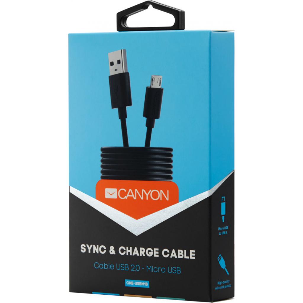 Дата кабель USB 2.0 AM to Micro 5P 1.0m Canyon (CNE-USBM1B) зображення 2