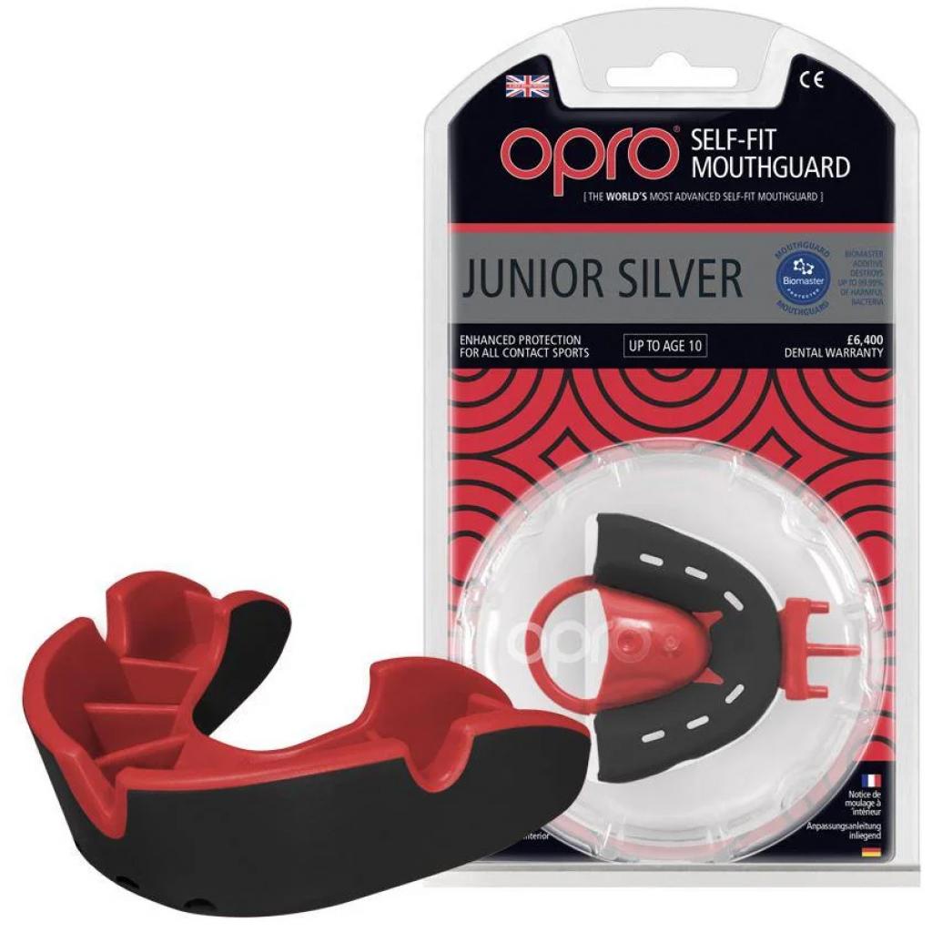 Капа Opro Junior Silver - Black/Red (art_002190001)