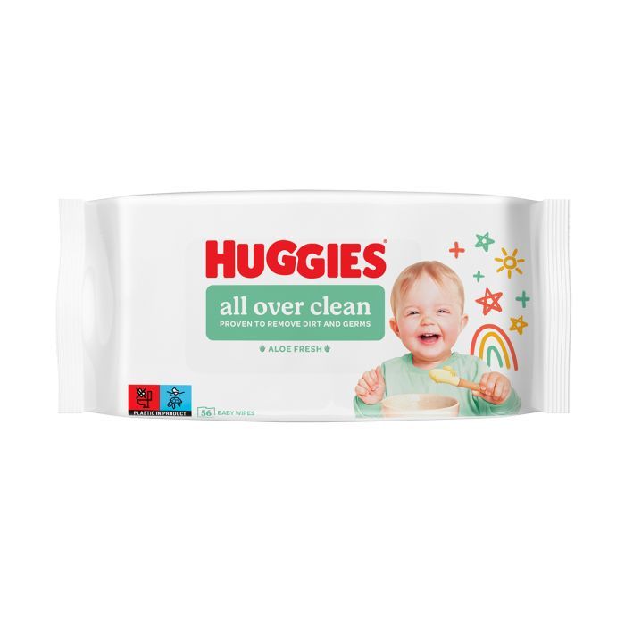 Дитячі вологі серветки Huggies OverClean 56 шт (5029053567822)