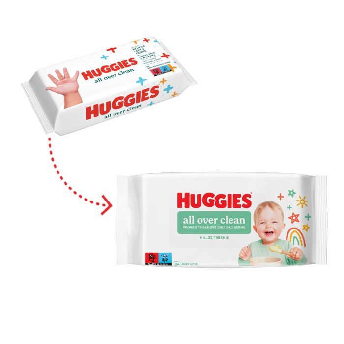 Дитячі вологі серветки Huggies OverClean 56 шт (5029053567822) зображення 9