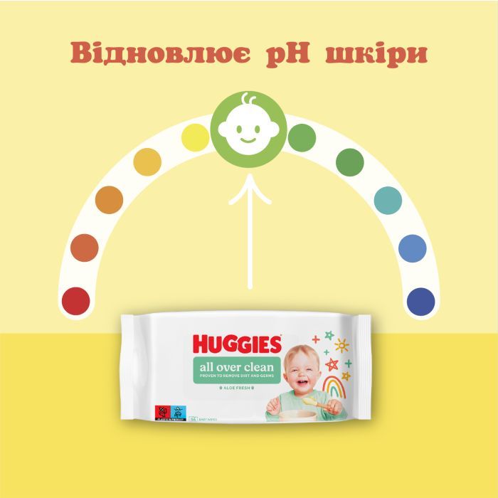 Дитячі вологі серветки Huggies OverClean 56 шт (5029053567822) зображення 2