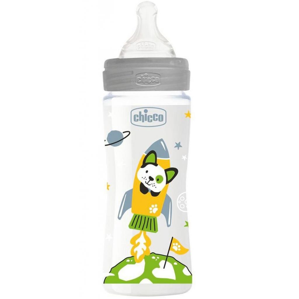 Бутылочка для кормления Chicco пластиковая Well-being Physio Colors с силик. соской 4м+ 330 (28637.30)