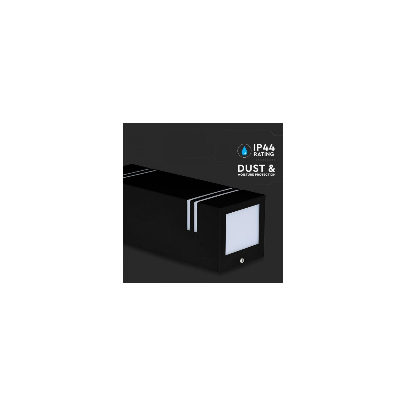 Светильник V-TAC LED SKU-7512, Wall Sleek Wall Fitting GU10 Square Black 2 Wa (3800157617710) изображение 6