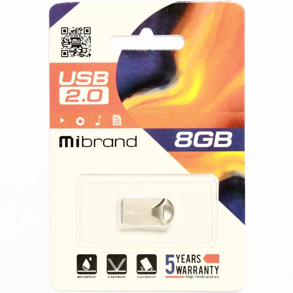 USB флеш накопичувач Mibrand 32GB Hawk Silver USB 2.0 (MI2.0/HA32M1S) зображення 2