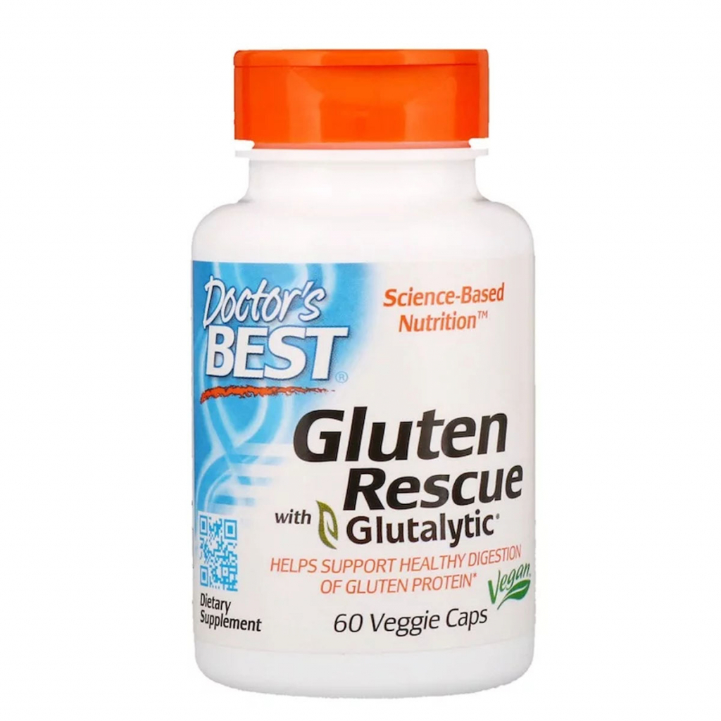Витаминно-минеральный комплекс Doctor's Best Ферменты для Переваривания Глютена, Gluten Rescue, 60 капсу (DRB-00401)