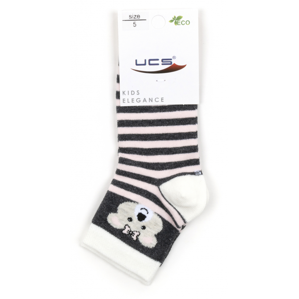 Шкарпетки дитячі UCS Socks в смужку (M0C0101-2119-1G-graypink) зображення 2