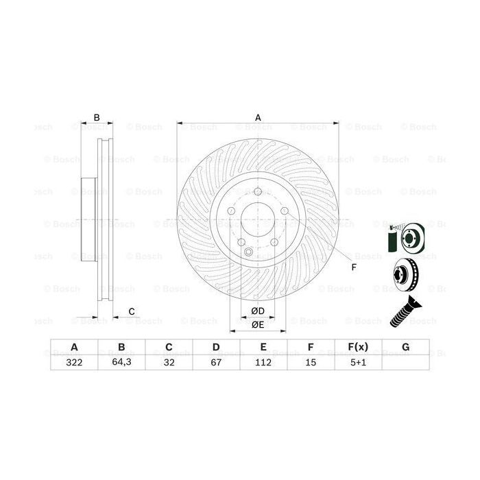 Гальмівний диск Bosch 0 986 479 652 зображення 5