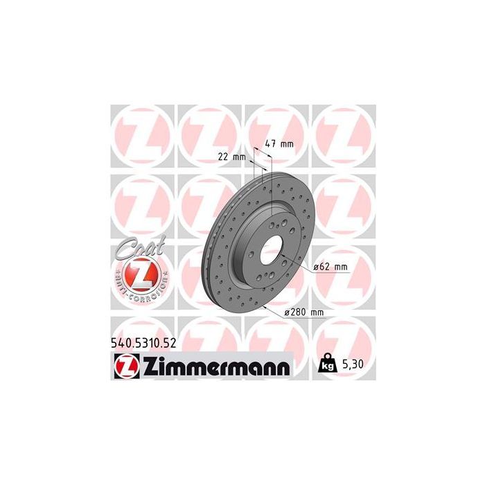 Гальмівний диск ZIMMERMANN 540.5310.52