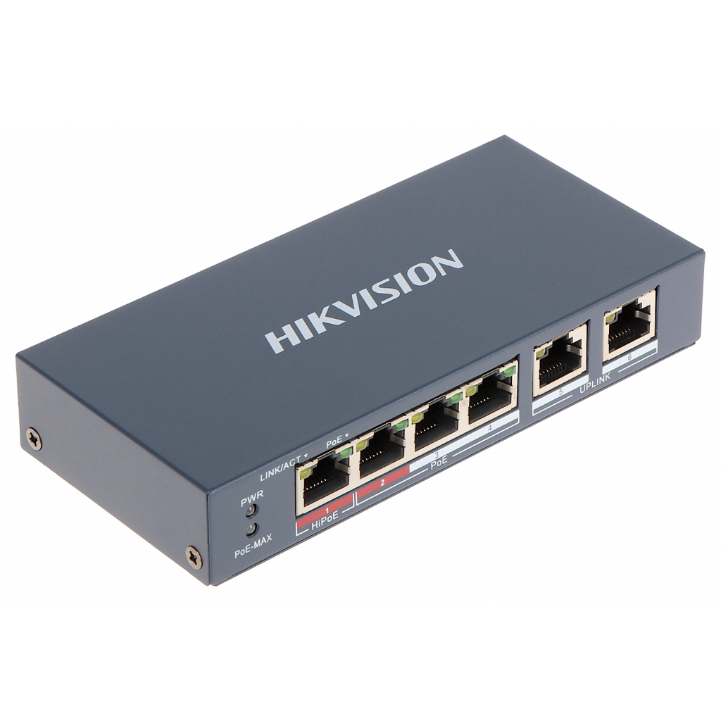 Коммутатор сетевой Hikvision DS-3E0106HP-E изображение 2