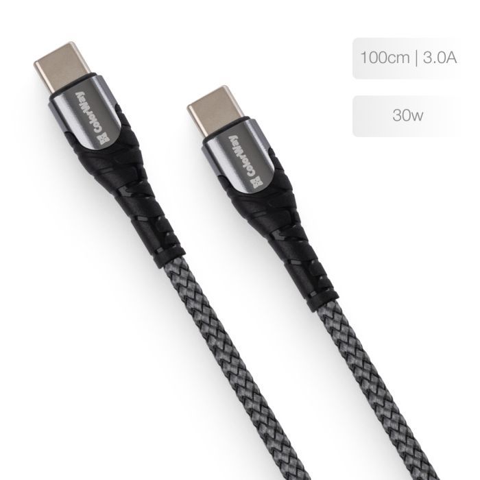 Дата кабель USB-C to USB-C 2.0m PD Fast Charging 65W 3A grey ColorWay (CW-CBPDCC039-GR) зображення 2