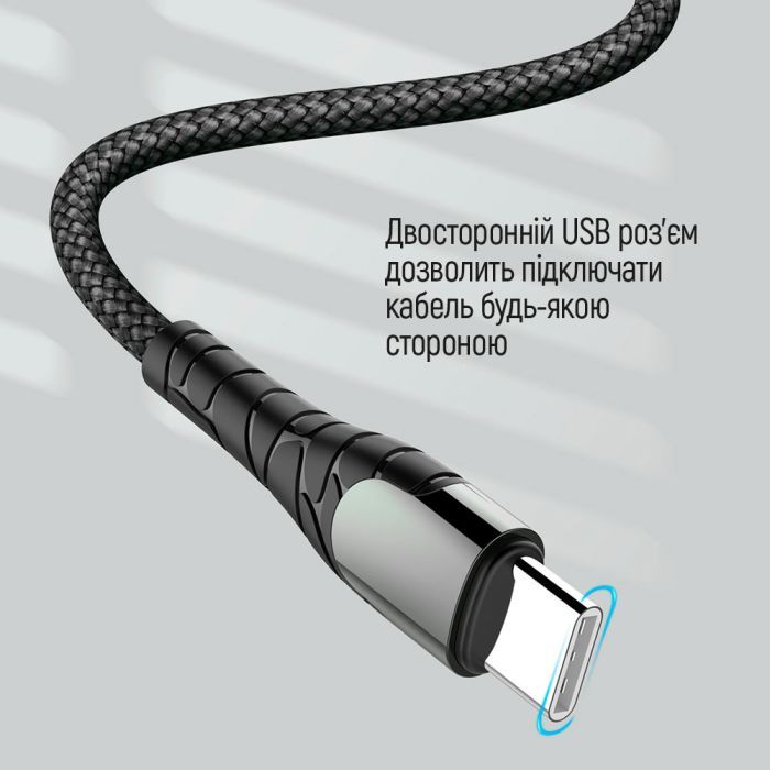 Дата кабель USB-C to USB-C 2.0m PD Fast Charging 65W 3A grey ColorWay (CW-CBPDCC039-GR) зображення 5