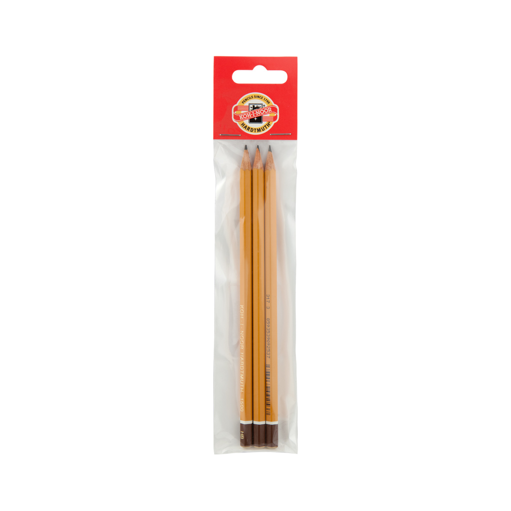 Олівець графітний Koh-i-Noor без гумки 3шт (1500.HB/P)