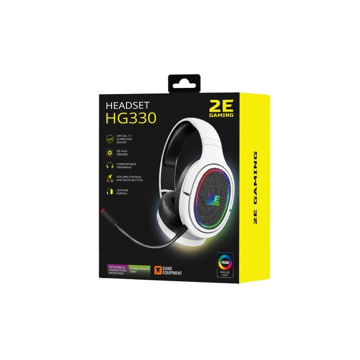 Наушники 2E HG330 RGB USB 7.1 White (2E-HG330WT-7.1) изображение 2