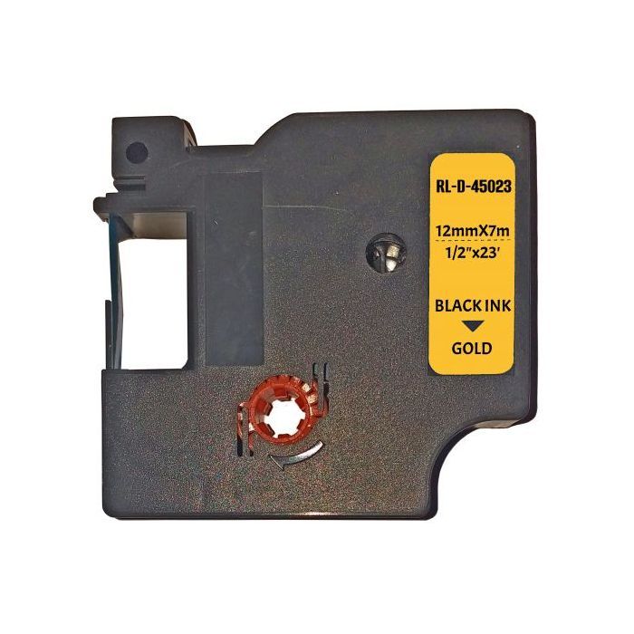 Лента для принтера этикеток UKRMARK RL-D-45023P-BK/GO, аналог DYMO S0720630, 12мм х 7м. (900302)