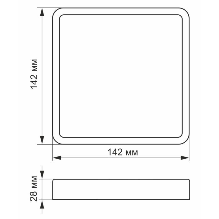 Світильник Videx LED накладний квадрат 12W 5000K (VL-DLSS-125) зображення 2