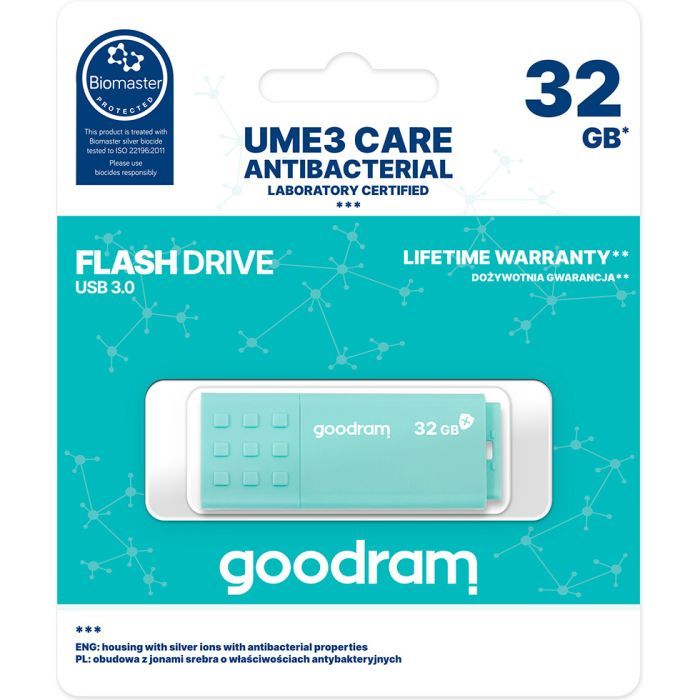 USB флеш накопитель Goodram 32GB UME3 Care Green USB 3.2 (UME3-0320CRR11) изображение 3