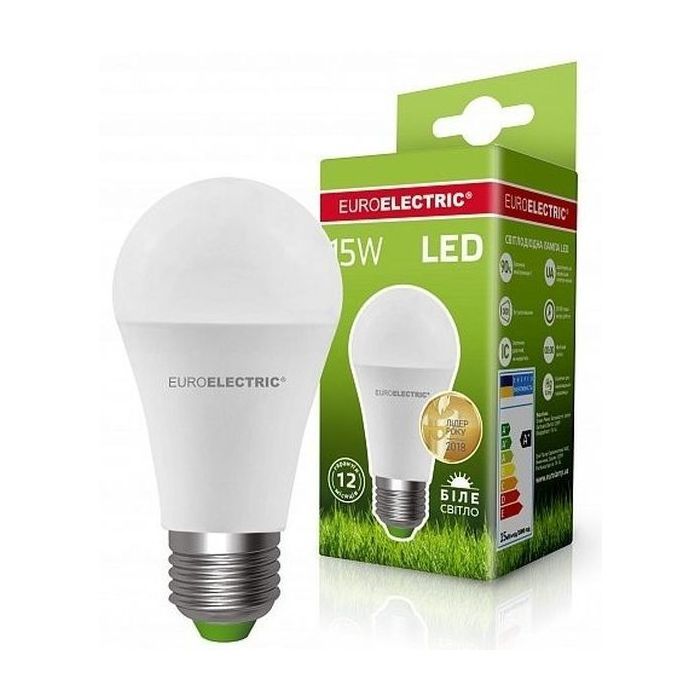 Лампочка EUROELECTRIC LED А60 15W E27 4000K 220V (LED-A60-15274(EE)) изображение 2